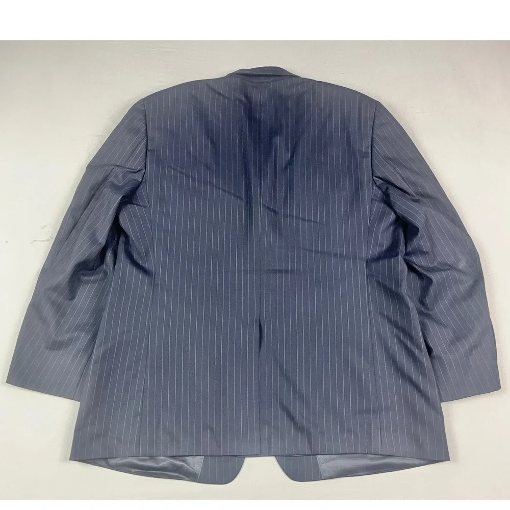 Brooks Brothers 346 Mens Navy Blue Pinstripe Wool Stretch Suit Jacket Blazer 48R